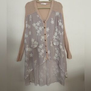 Simply Couture embroidered longline flair Cardigan XL
